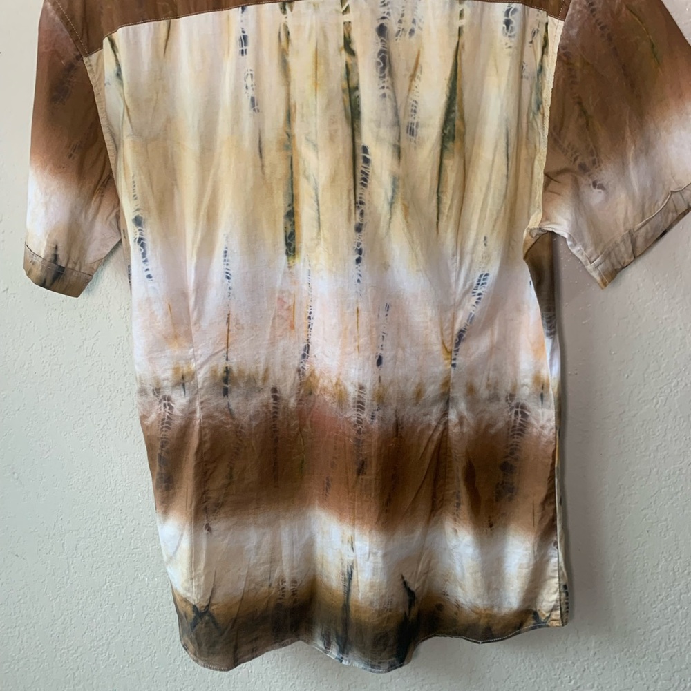 FATHER SONS Tie Dye Stretch Slim Fit Button Down Streetwear Shirt Size XL - Picture 7 of 8